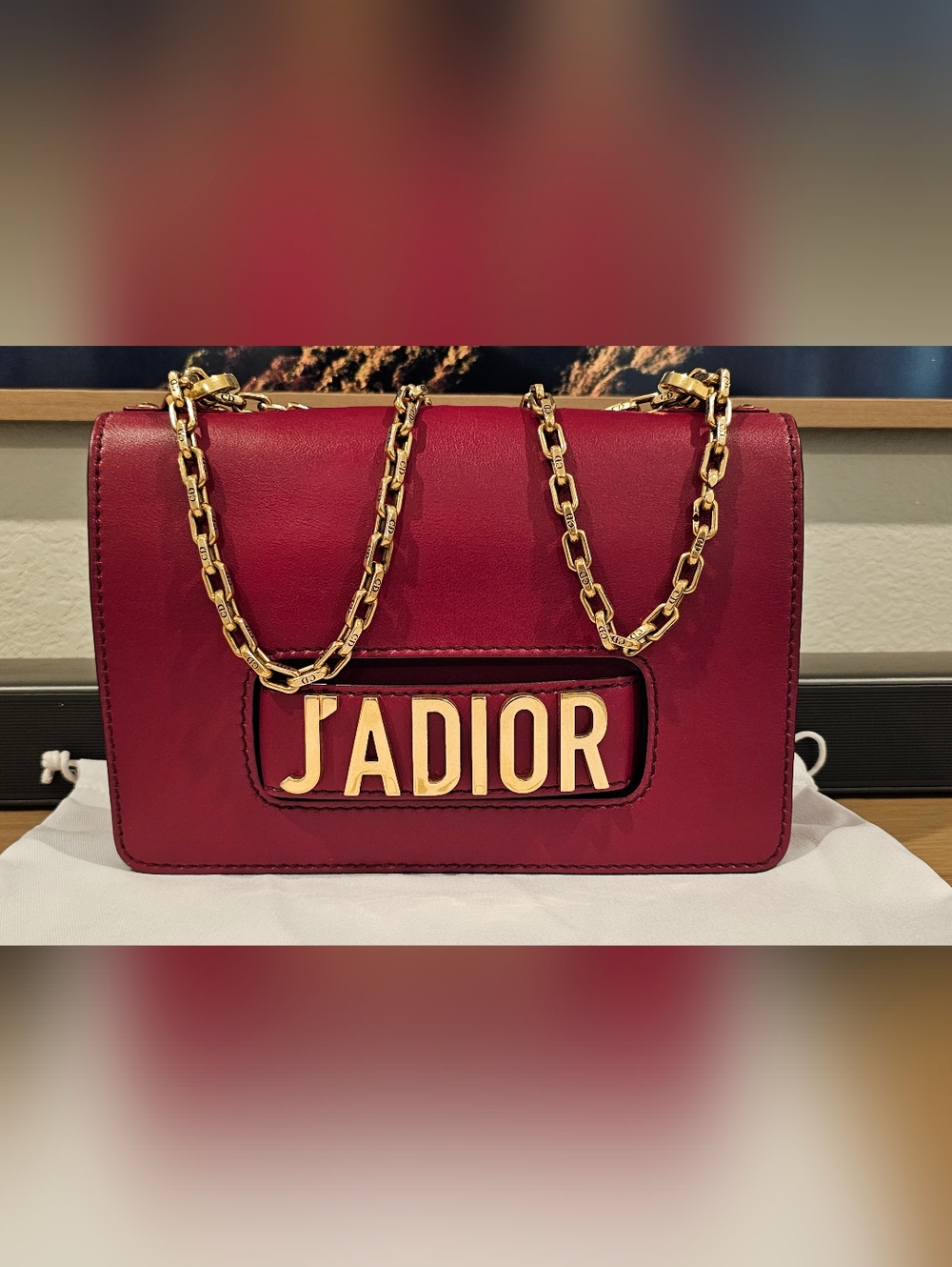 Dior J'ADIOR Shoulder Bag in Deep Red with Gold Hardware - Picture 3 of 10